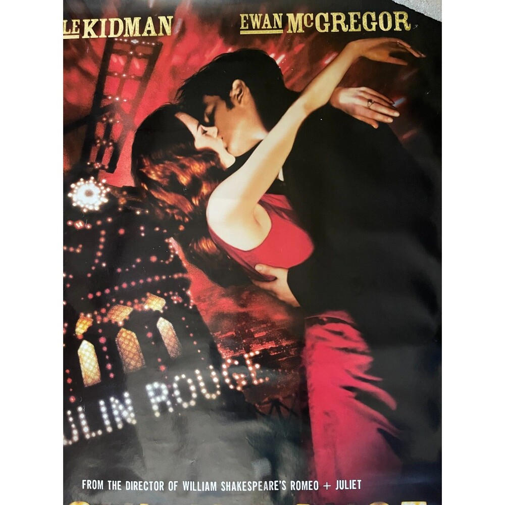 Vintage 2001 Moulin Rouge Movie Poster Nicole Kidman Ewan McGregor Baz Luhrman